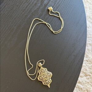 Kendra Scott Gold Filigree Lattice Pendant Necklace